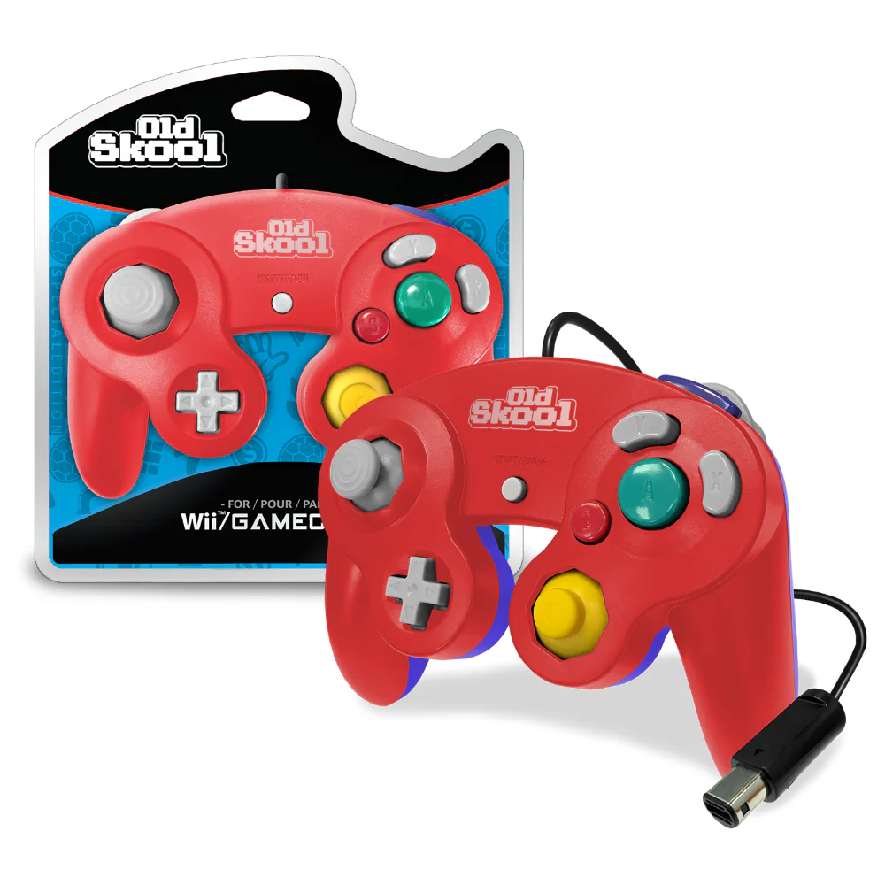 Old Skool - Nintendo GameCube Wired Controller (Red/Blue) - Image 2