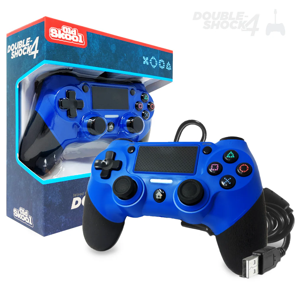 Old Skool - Playstation 4 Wired Controller (Blue) - Image 2
