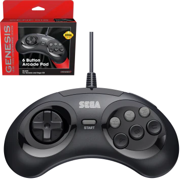 Retro-Bit - Sega Genesis Wired 6 Button Controller (Black) - Image 2
