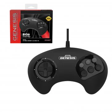 Retro-Bit - Sega Genesis Wired Big 6 Button Controller (Black) - Image 2