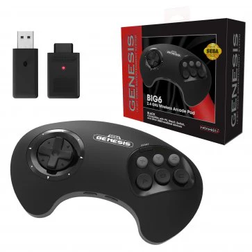 Retro-Bit - Sega Genesis Wireless Big 6 Button Controller (Black) - Image 2