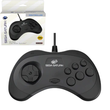 Retro-Bit - Sega Saturn Wired Controller (Black) - Image 2